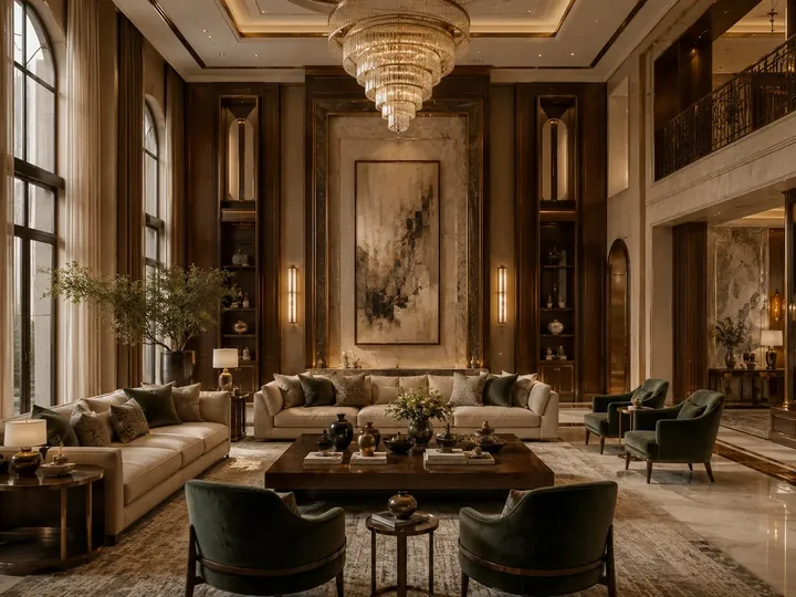 Grand private palace salon interior